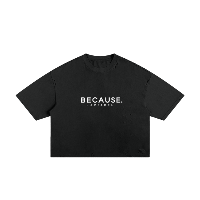 Classic Frayed Boxy Cropped Tee
