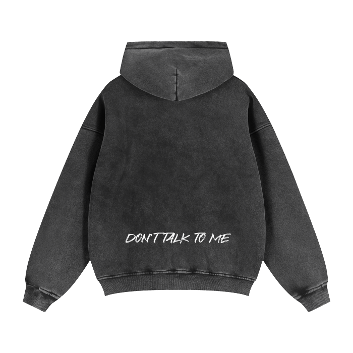 Don't Talk To Me Zip-Up Boxy Hoodie